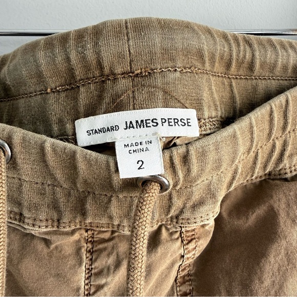 JAMES PERSE.ZIP POCKET UTILITY CARGO PANT JOGGER TAN SIZE 2 M WSPS1954 Military - Picture 8 of 14